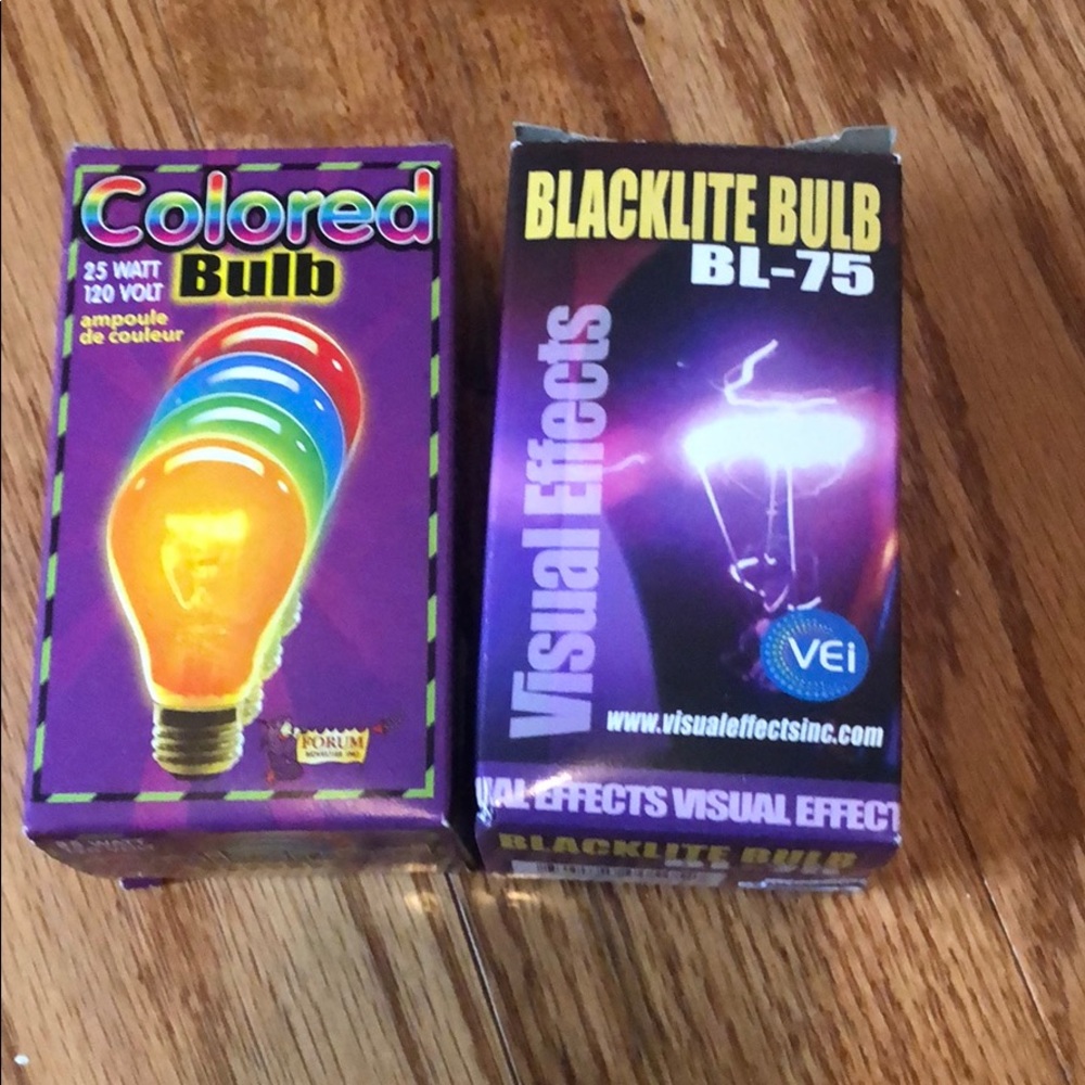 Colored and black lite bulbs